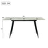White Travertine Extendable Dining Table  –  WHALEN WHITE TRAVERTINE STRETCH TABLE BLACK LEG