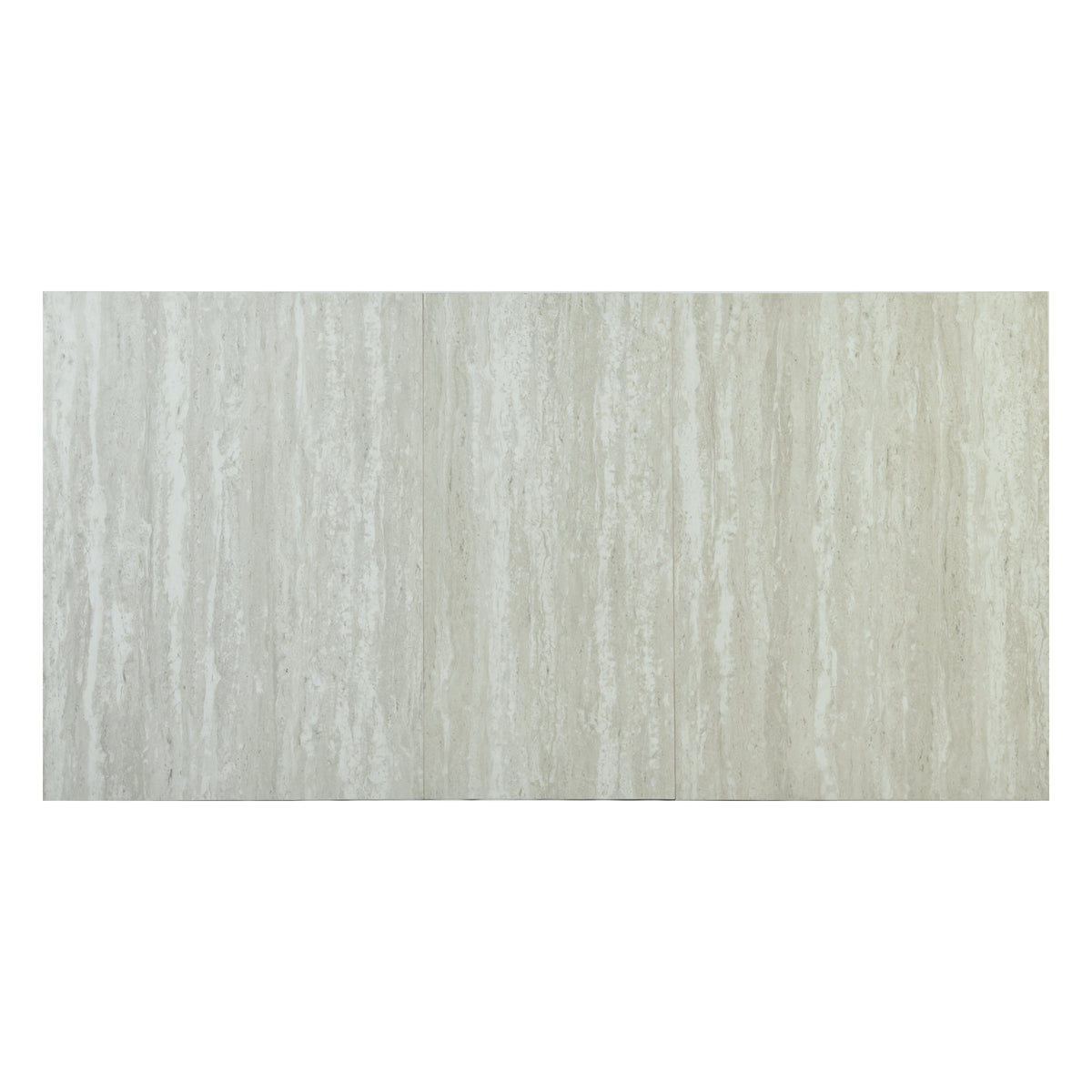 White Travertine Extendable Dining Table  –  WHALEN WHITE TRAVERTINE STRETCH TABLE BLACK LEG