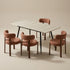 White Travertine Extendable Dining Table  –  WHALEN WHITE TRAVERTINE STRETCH TABLE BLACK LEG