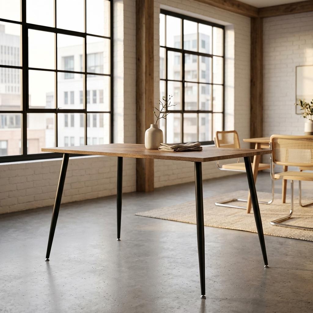 Modern Wood Desk, MDF Top & Metal Legs - WHALEN WOOD BK
