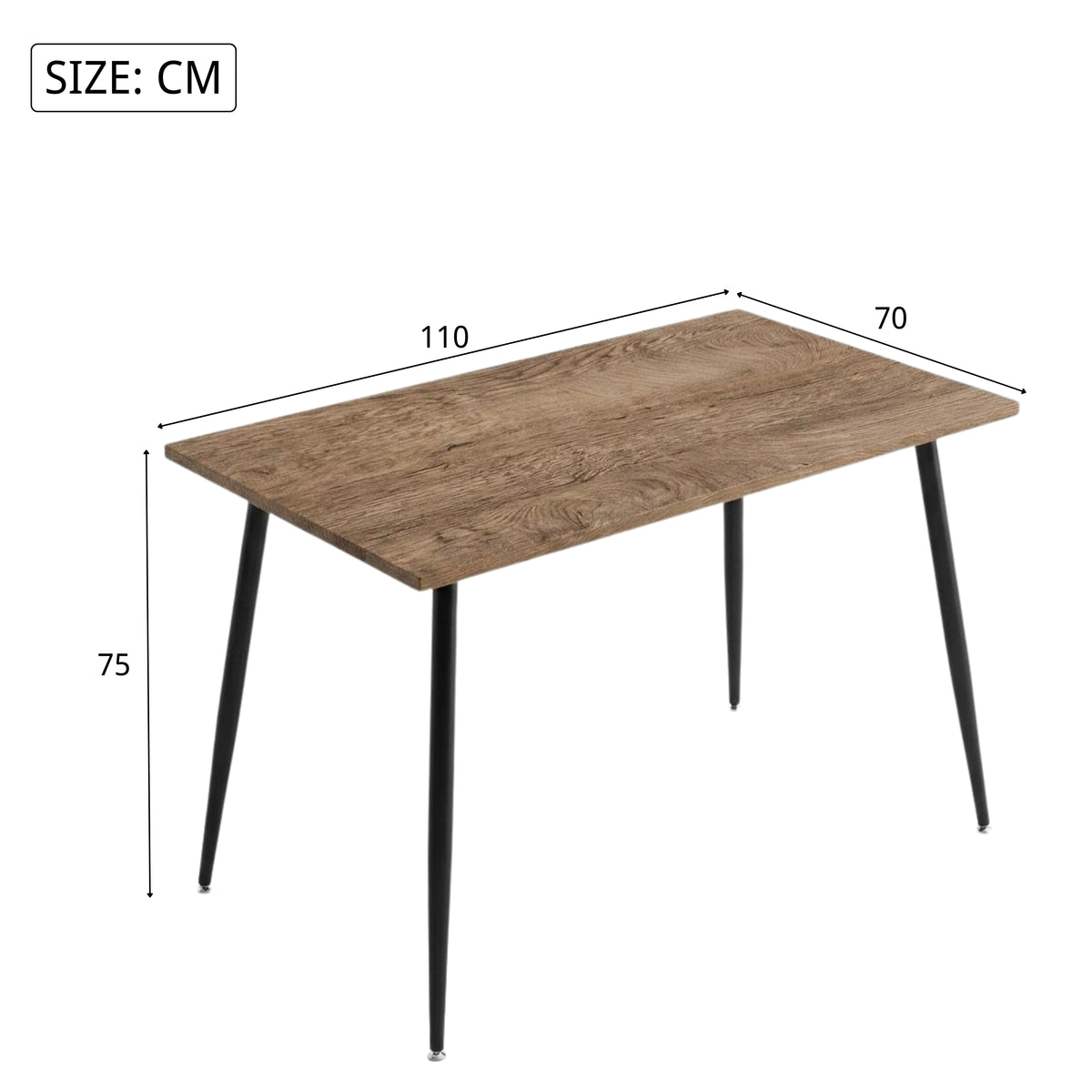 Modern Wood Desk, MDF Top & Metal Legs - WHALEN WOOD BK
