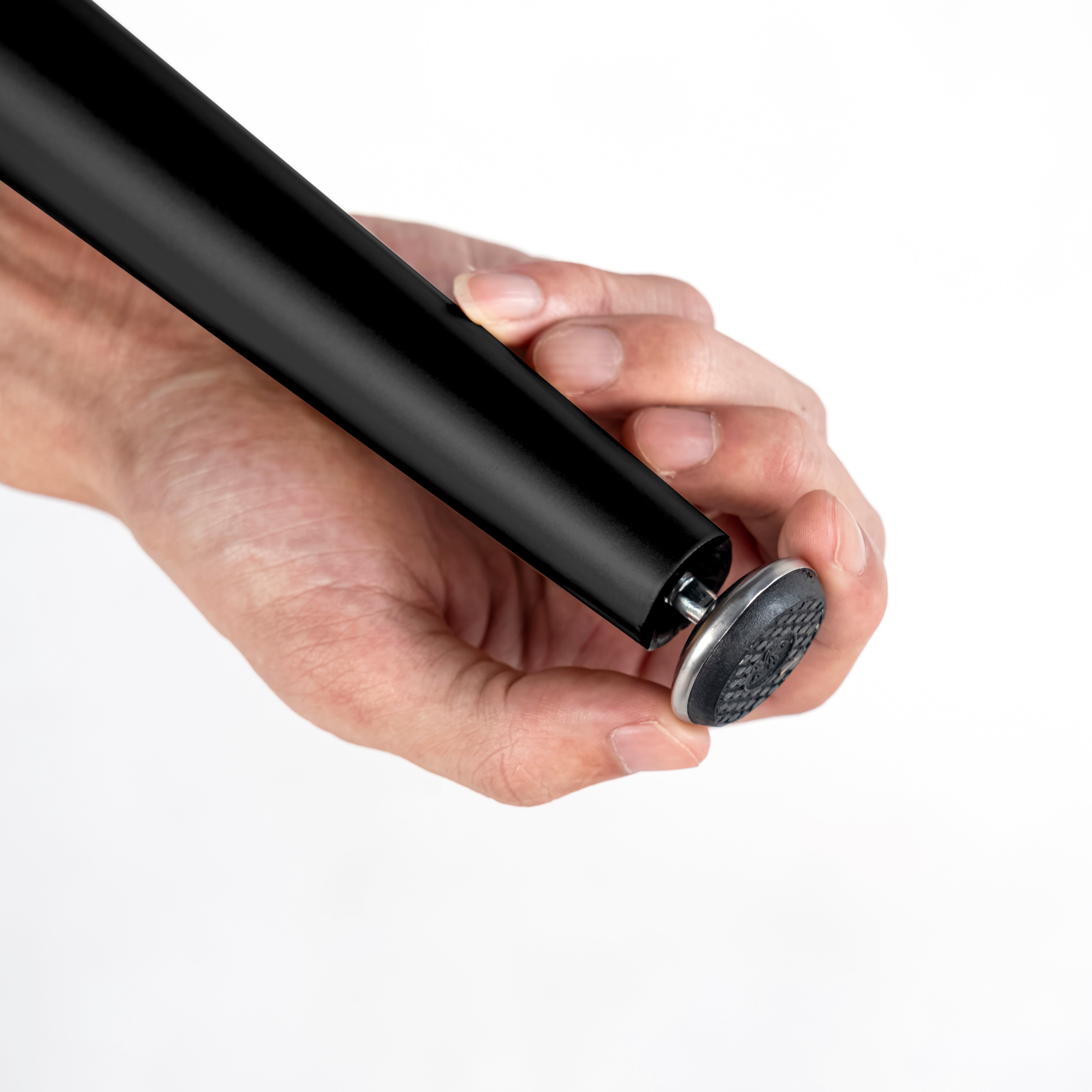 WHALEN YELLOW TRAVERTINE STRETCH TABLE BLACK LEG. - Yellow Travertine Extendable Effect Dining Table