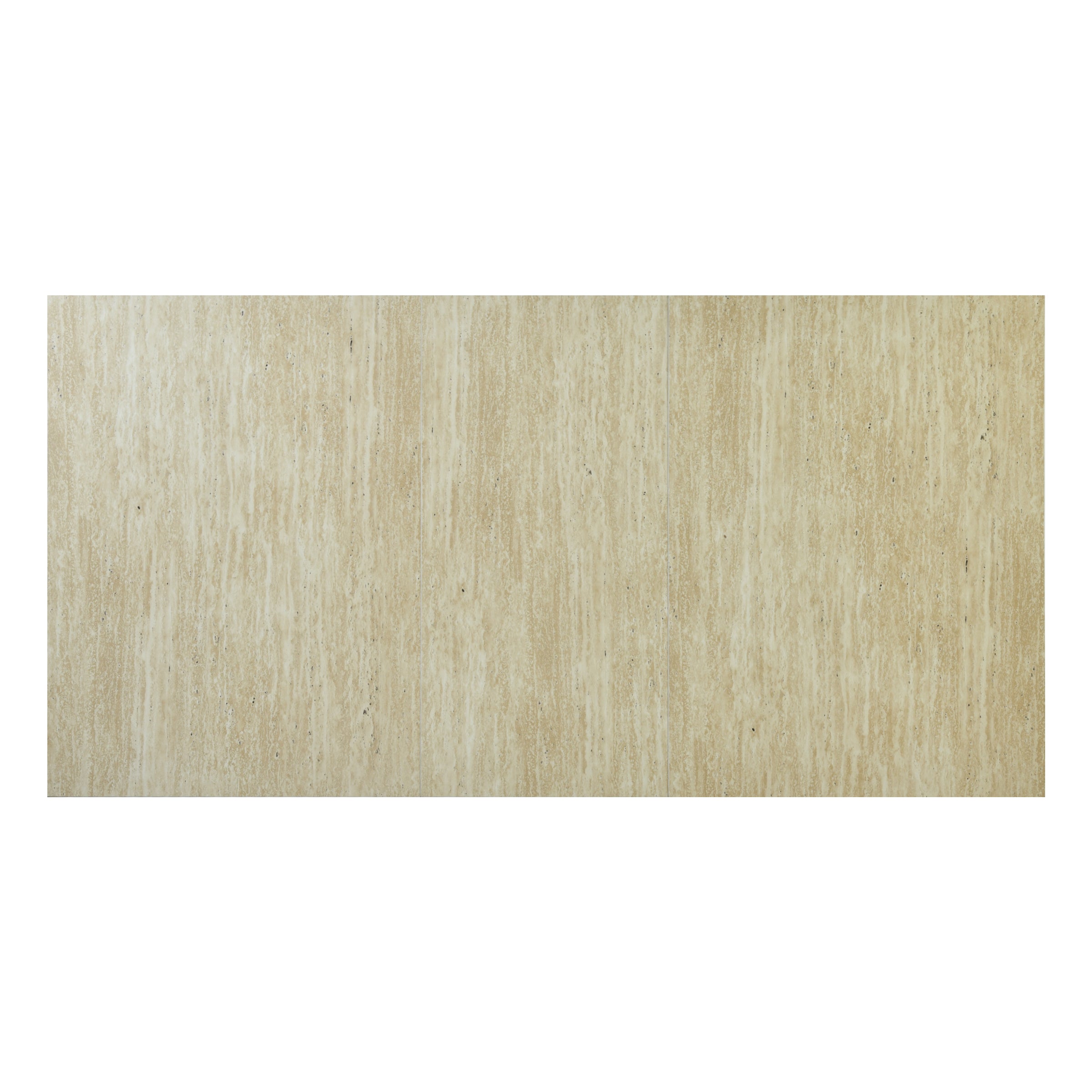 WHALEN YELLOW TRAVERTINE STRETCH TABLE BLACK LEG. - Yellow Travertine Extendable Effect Dining Table