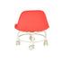 Modern Red Rolling Stool, Metal & PP Seat - WINNEY