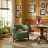 Modern Green Chaise, Wooden Frame & Fabric – XELPHIRA
