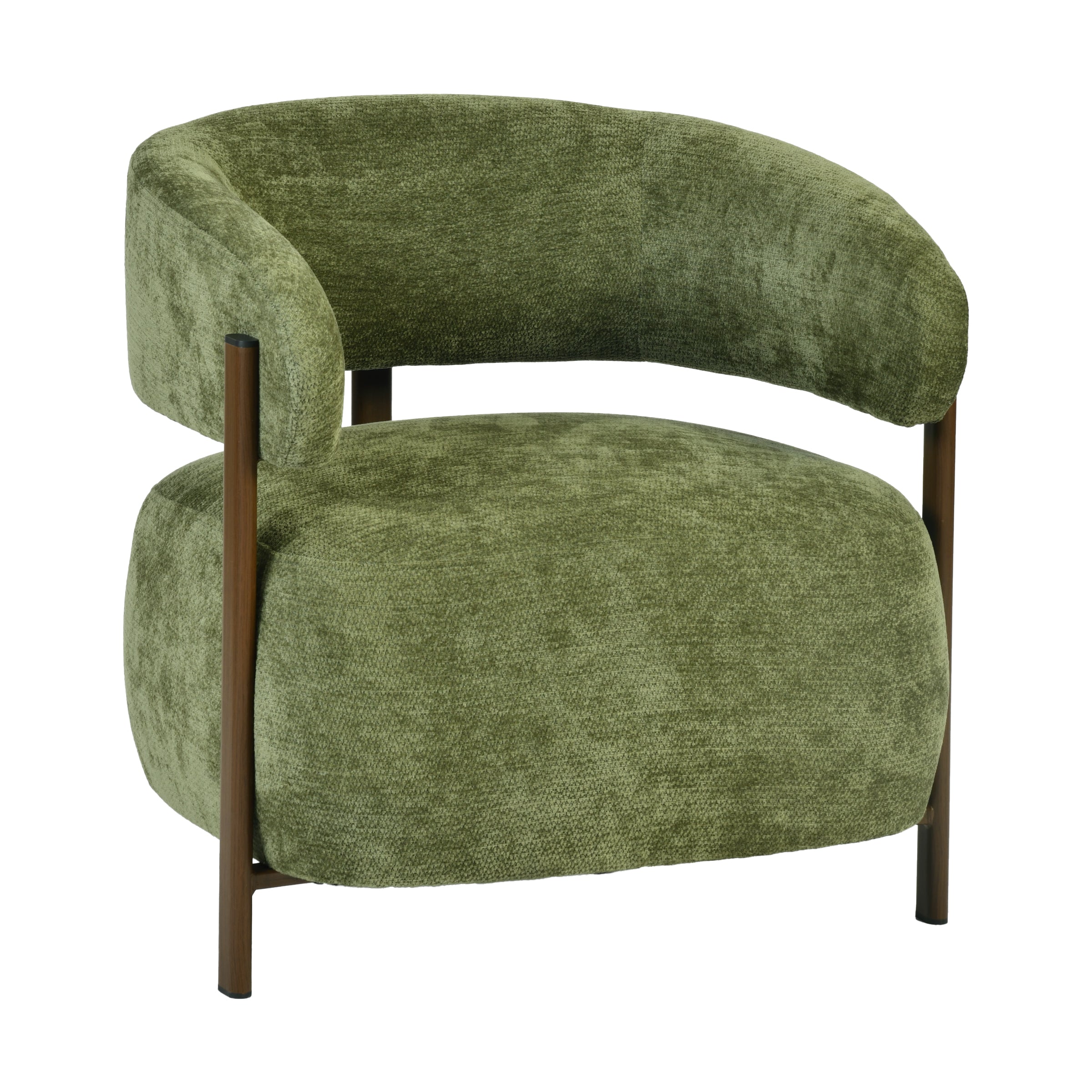 Modern Green Chaise, Wooden Frame & Fabric – XELPHIRA