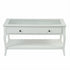 Elegant White Coffee Table with Glass Top and Drawer – XENO