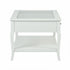 Elegant White Coffee Table with Glass Top and Drawer – XENO