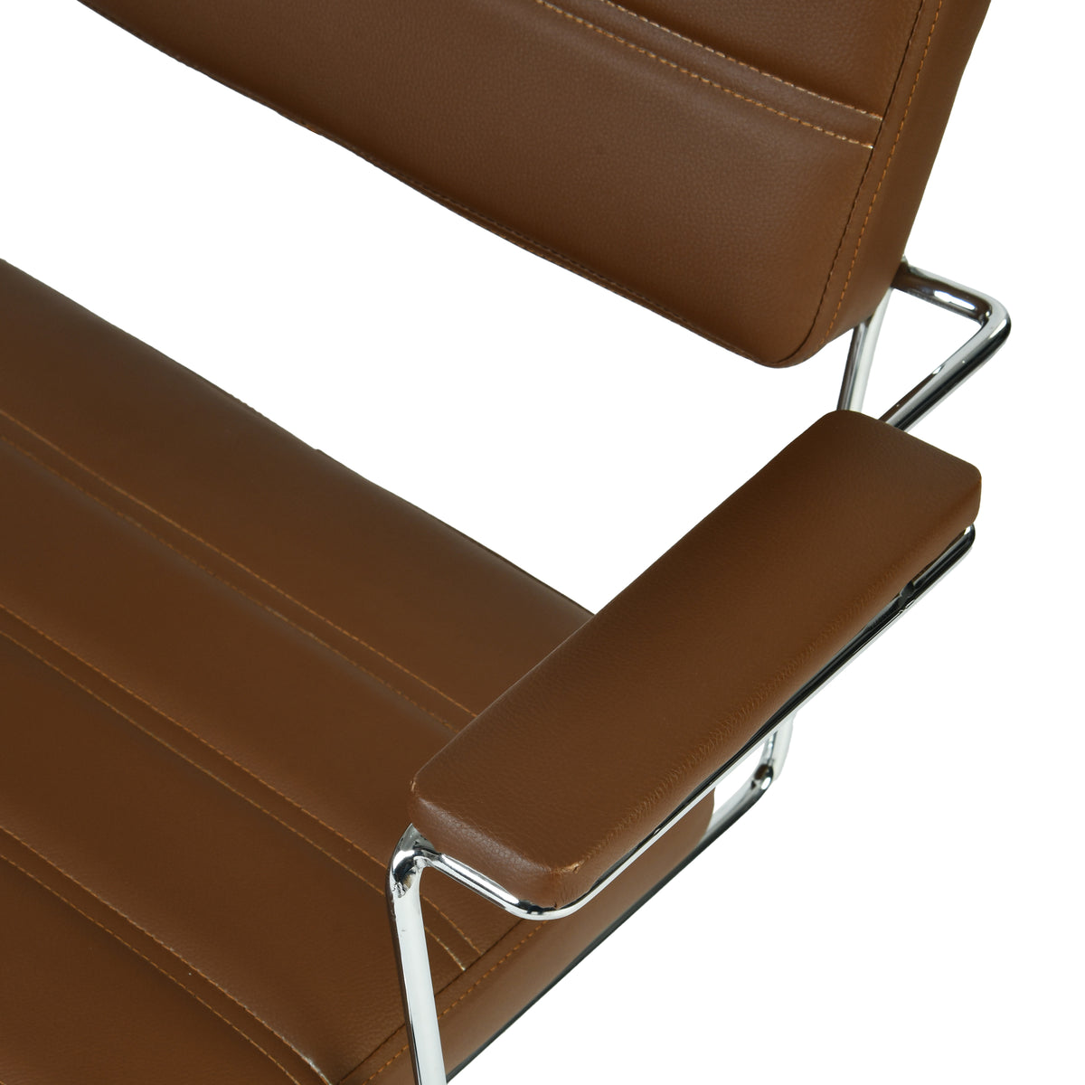 Modern Leather Office Chair, Electroplated Steel Frame - XERLON
