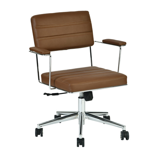 Modern Leather Office Chair, Electroplated Steel Frame - XERLON