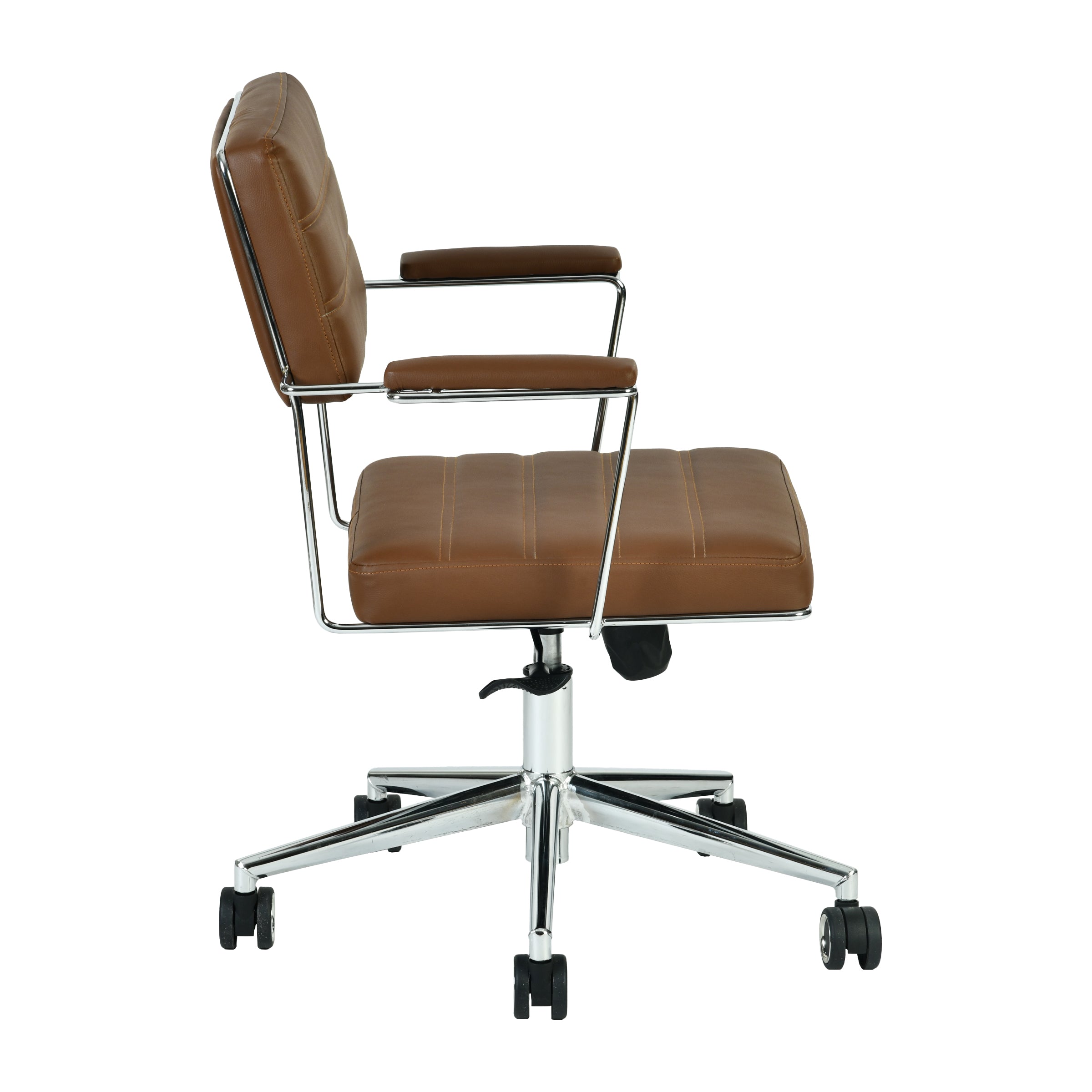 Modern Leather Office Chair, Electroplated Steel Frame - XERLON