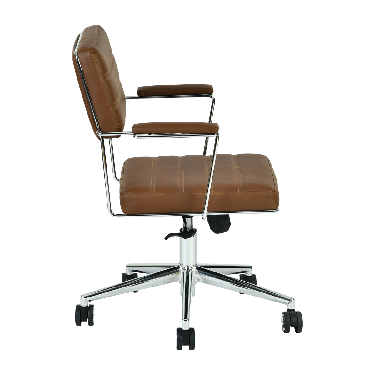 Modern Leather Office Chair, Electroplated Steel Frame - XERLON