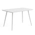 Modern Rectangular Dining Table, White MDF, Steel Support - XUSURS