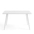 Modern Rectangular Dining Table, White MDF, Steel Support - XUSURS