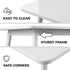 Modern Rectangular Dining Table, White MDF, Steel Support - XUSURS