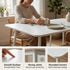 Modern Rectangular Dining Table, White MDF, Steel Support - XUSURS