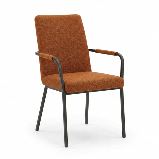 Divorcement Modern Black Dining Chair, Bamboo Fiberboard & BERGO Fabric - XYLAR