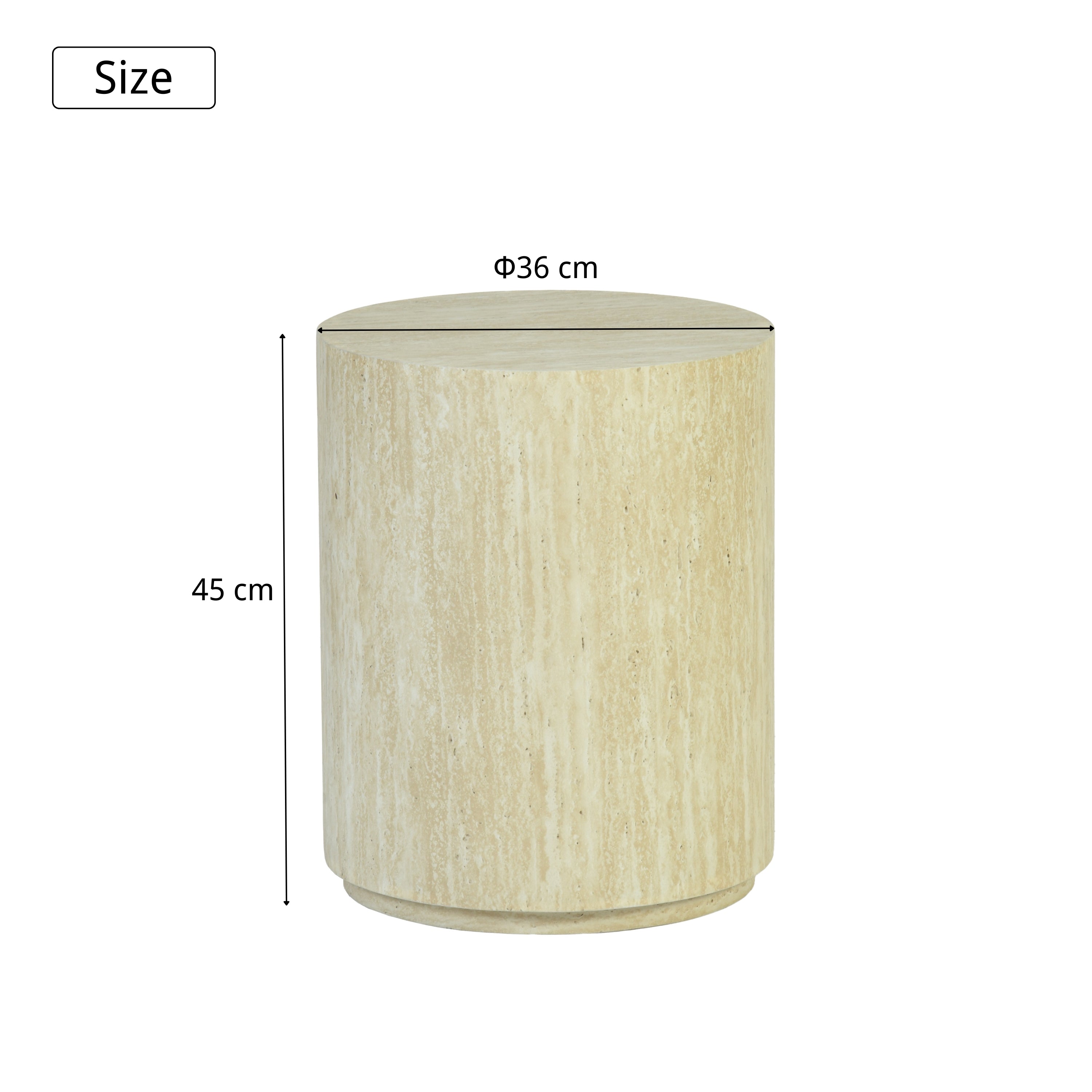 Modern Stone-Look Round Side Table Minimalist Cylinder End Table – YARAQ
