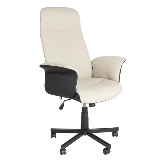 Modern Ergonomic Office Chair, PU & Fabric Upholstery - YAVEH