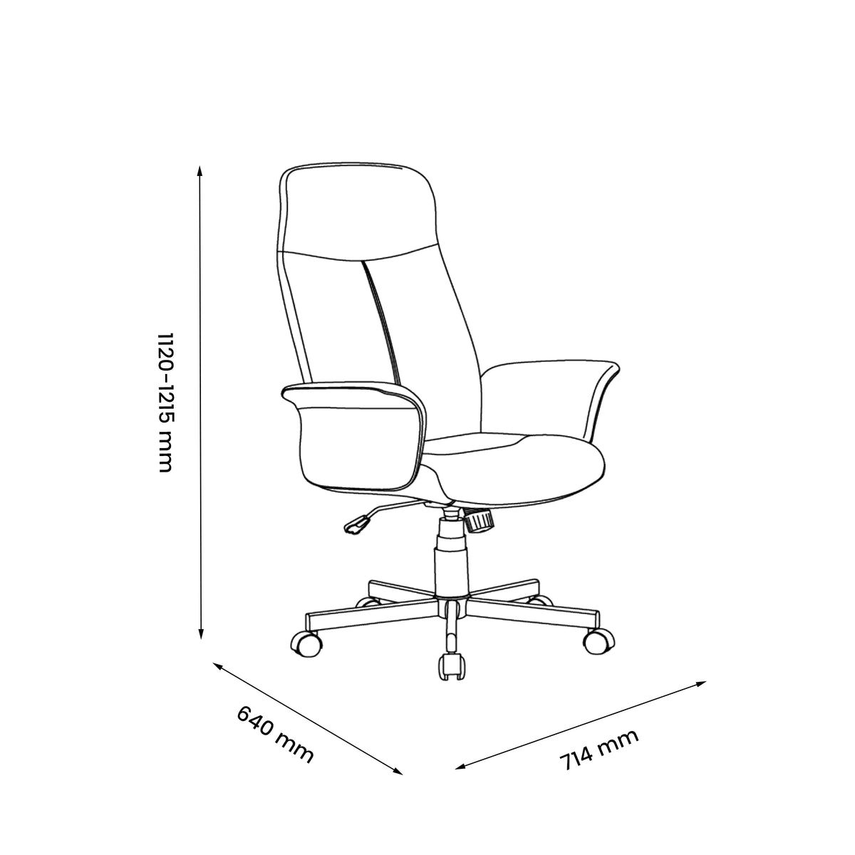 Modern Ergonomic Office Chair, PU & Fabric Upholstery - YAVEH
