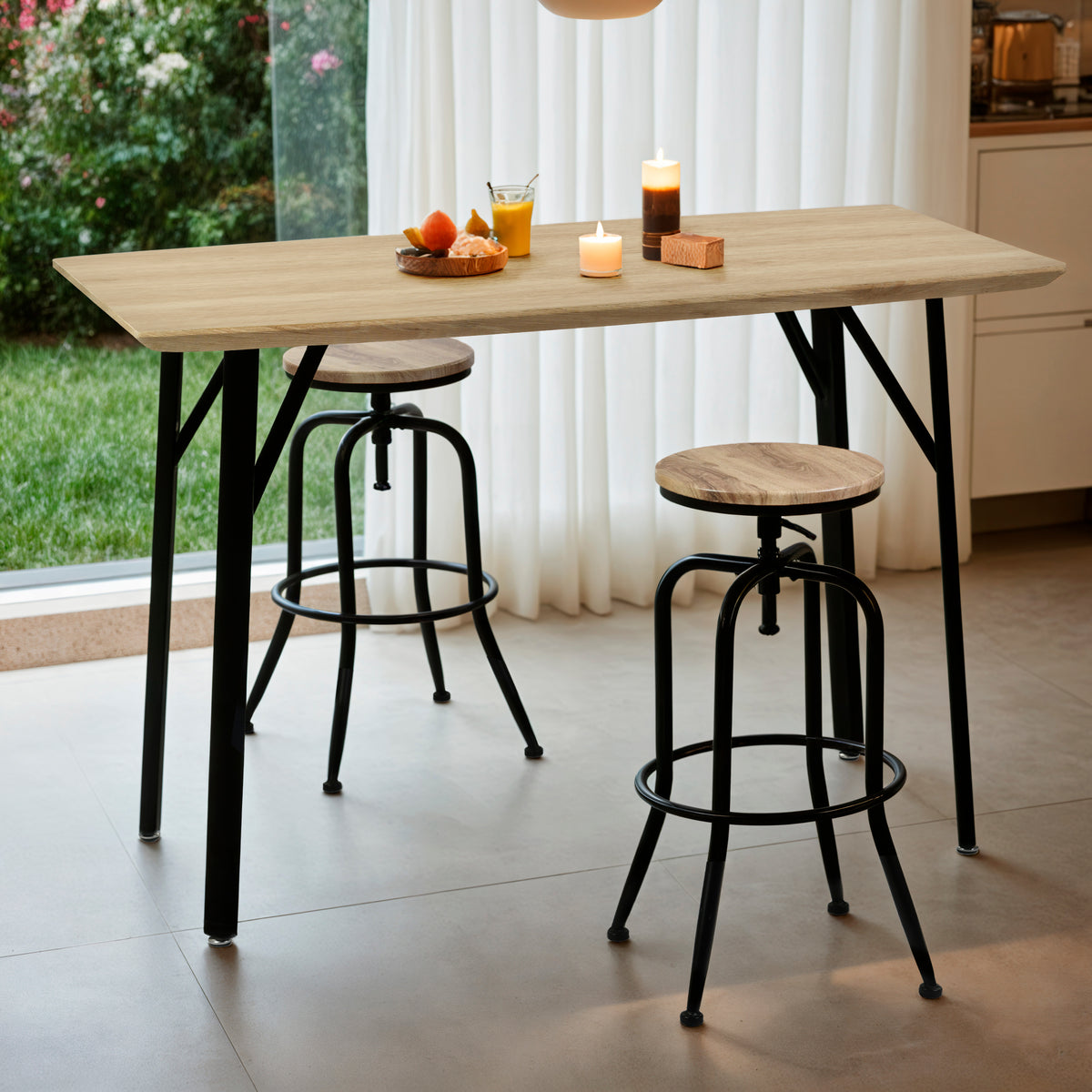 Modern Bar Table, MDF Wood Finish – YAZ WOOD