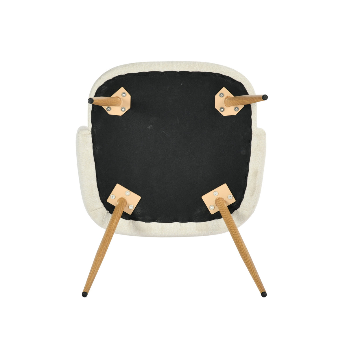 Modern Velvet Dining Chair, Wood Finish - YNEZ FABB BEIGE