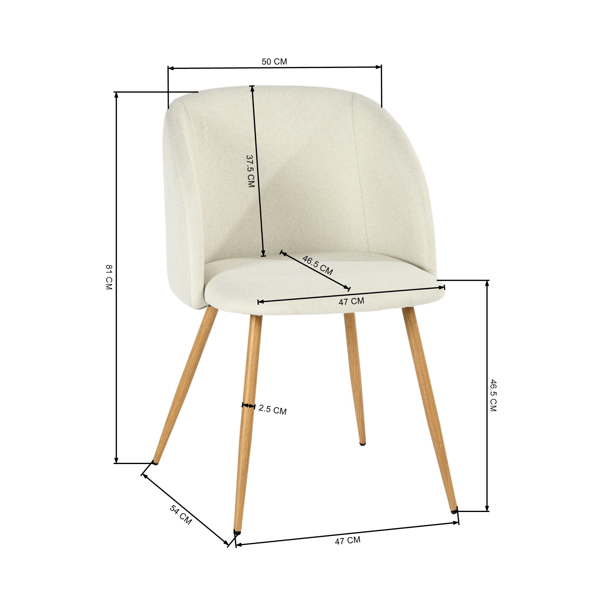 Modern Velvet Dining Chair, Wood Finish - YNEZ BEIGE