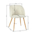 Modern Velvet Dining Chair, Wood Finish - YNEZ BEIGE
