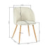 Modern Velvet Dining Chair, Wood Finish - YNEZ BEIGE