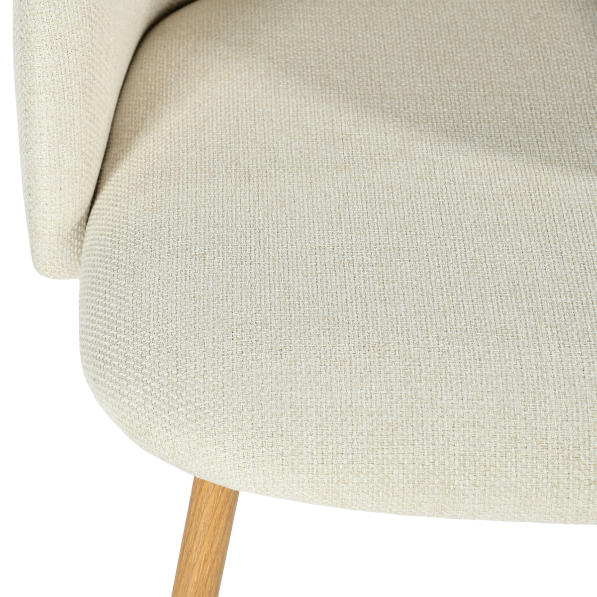 Modern Velvet Dining Chair, Wood Finish - YNEZ FABB BEIGE