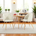 Modern Velvet Dining Chair, Wood Finish - YNEZ FABB BEIGE