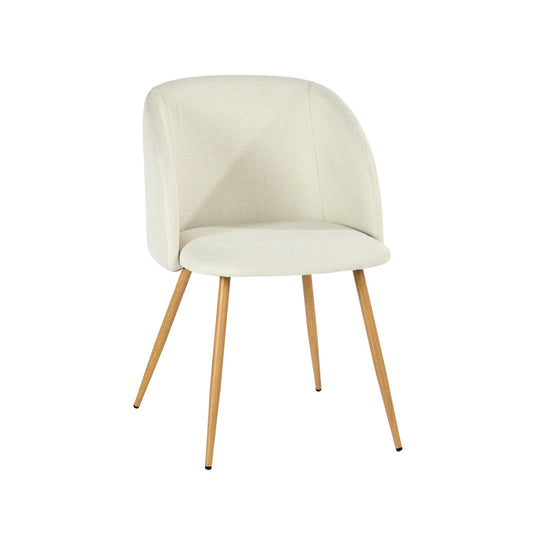 Modern Velvet Dining Chair, Wood Finish - YNEZ BEIGE