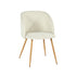 Modern Velvet Dining Chair, Wood Finish - YNEZ BEIGE