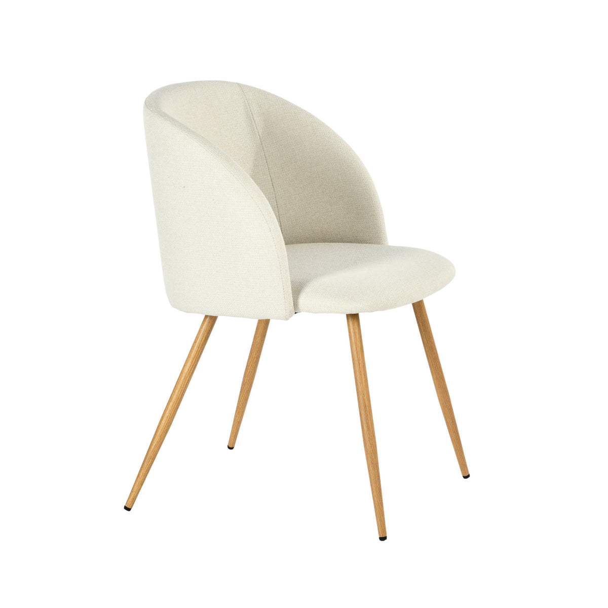 Modern Velvet Dining Chair, Wood Finish - YNEZ FABB BEIGE