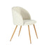 Modern Velvet Dining Chair, Wood Finish - YNEZ BEIGE