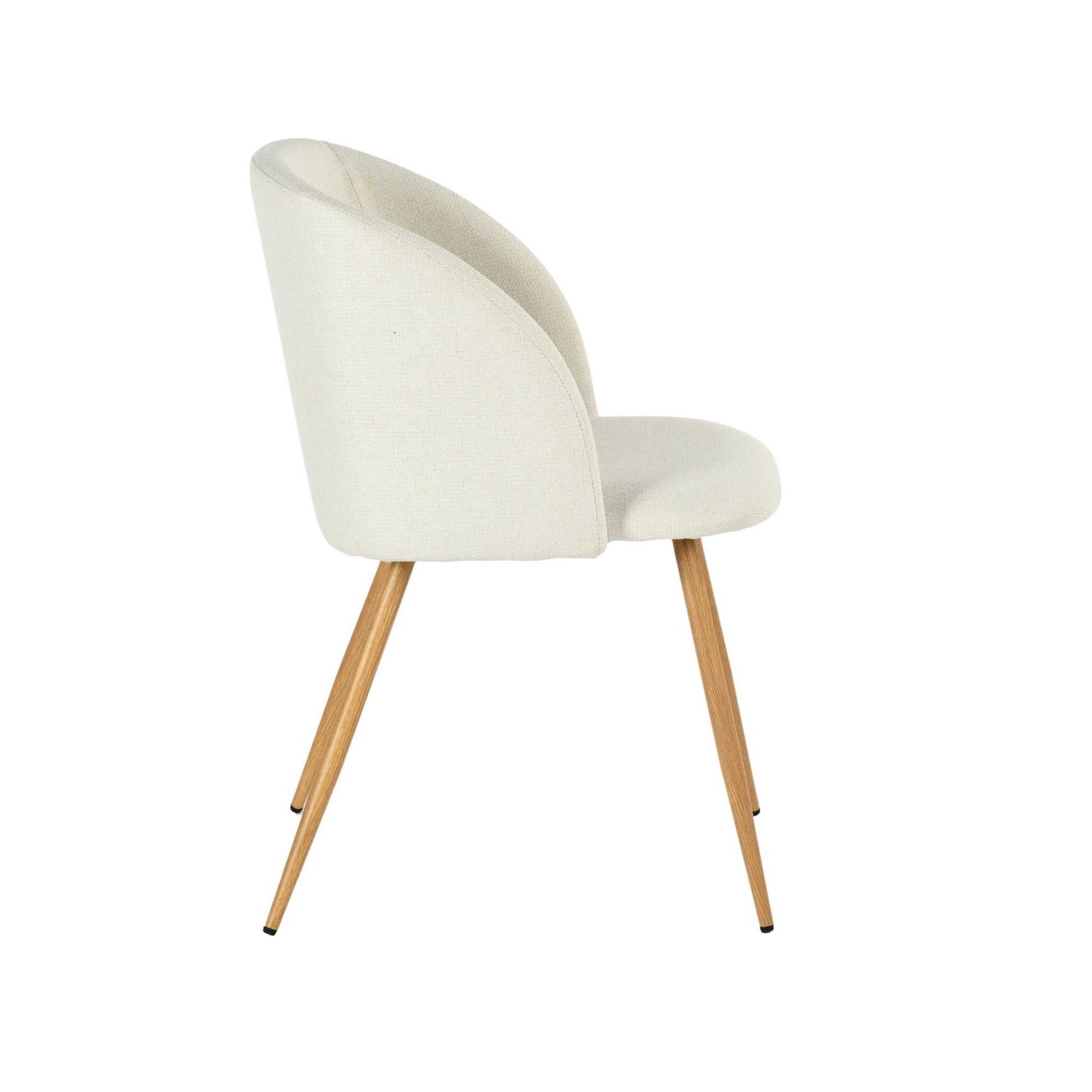 Modern Velvet Dining Chair, Wood Finish - YNEZ BEIGE