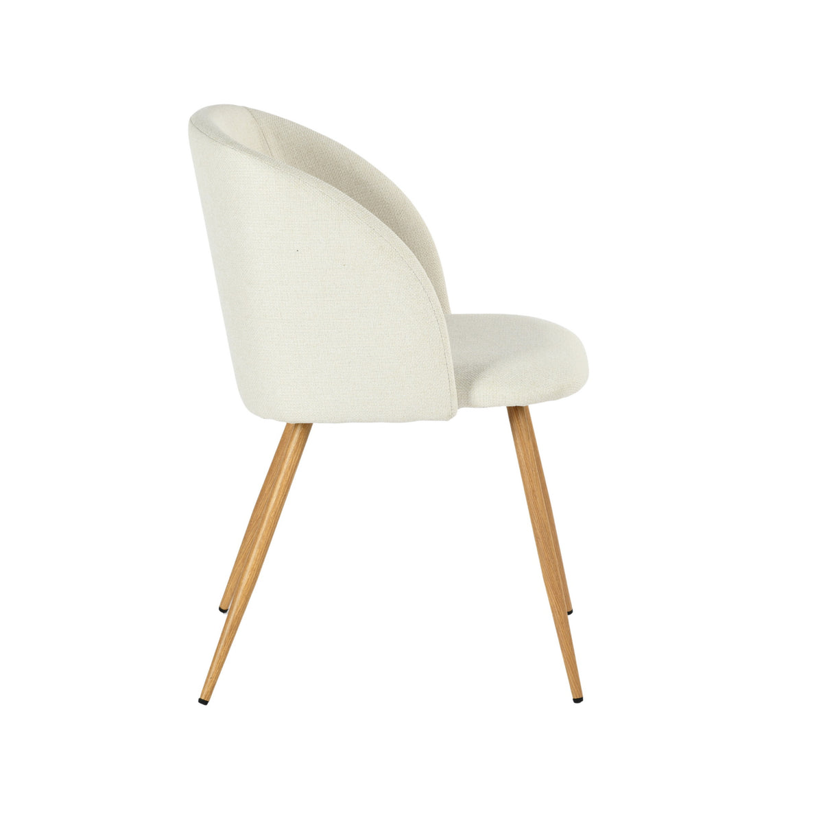Modern Velvet Dining Chair, Wood Finish - YNEZ BEIGE