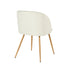 Modern Velvet Dining Chair, Wood Finish - YNEZ FABB BEIGE