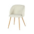 Modern Velvet Dining Chair, Wood Finish - YNEZ BEIGE