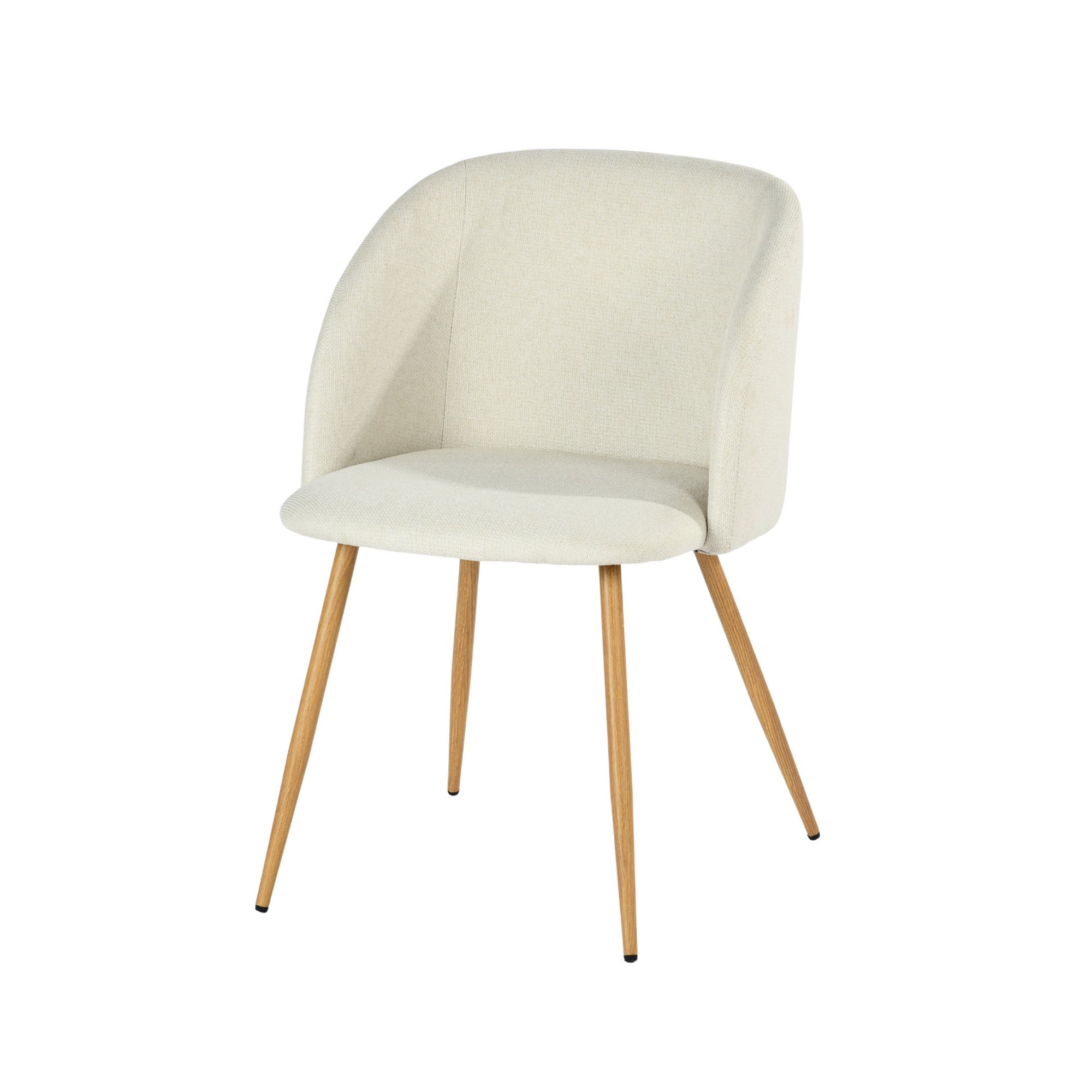 Modern Velvet Dining Chair, Wood Finish - YNEZ FABB BEIGE