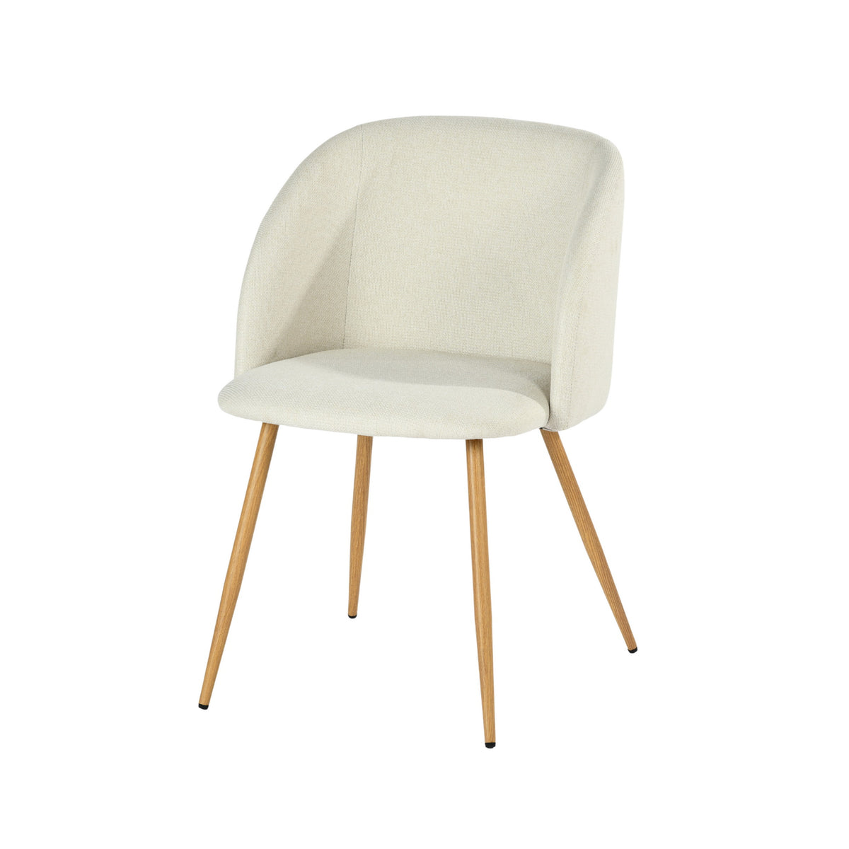 Modern Velvet Dining Chair, Wood Finish - YNEZ FABB BEIGE