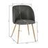 Modern Velvet Dining Chair, Dark Grey Upholstery - YNEZ FABB DARK GREY