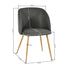 Modern Velvet Dining Chair, Dark Grey Upholstery - YNEZ FABB DARK GREY