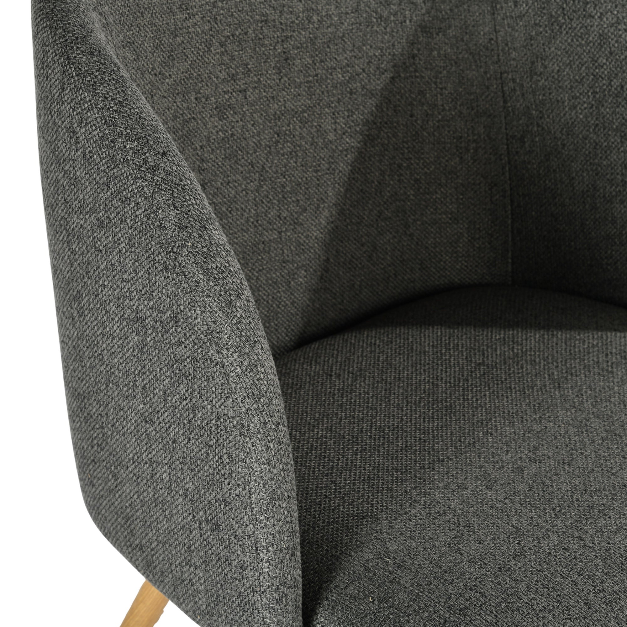 Modern Velvet Dining Chair, Dark Grey Upholstery - YNEZ FABB DARK GREY