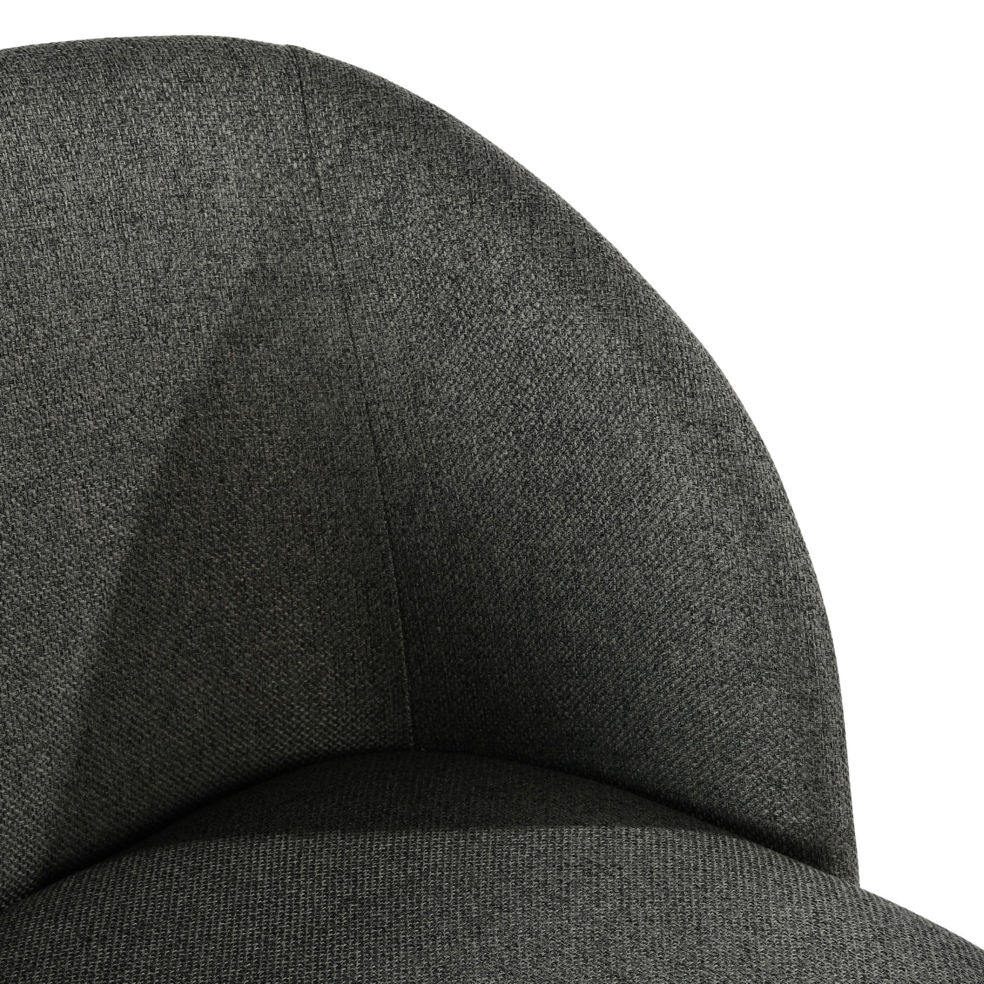 Modern Velvet Dining Chair, Dark Grey Upholstery - YNEZ FABB DARK GREY