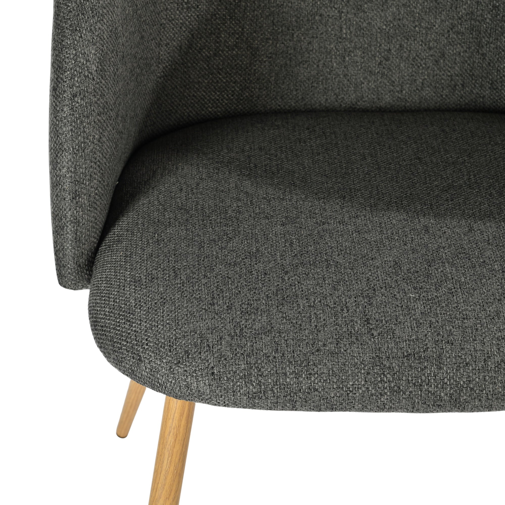 Modern Velvet Dining Chair, Dark Grey Upholstery - YNEZ FABB DARK GREY