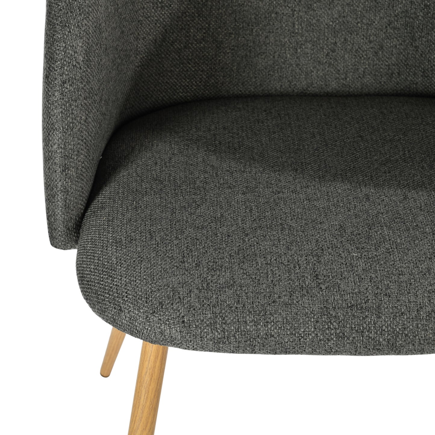 Modern Velvet Dining Chair, Dark Grey Upholstery - YNEZ FABB DARK GREY