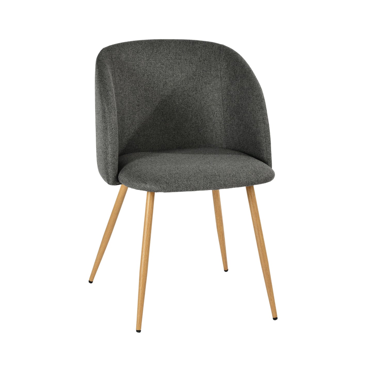Modern Velvet Dining Chair, Dark Grey Upholstery - YNEZ FABB DARK GREY