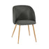 Modern Velvet Dining Chair, Dark Grey Upholstery - YNEZ FABB DARK GREY