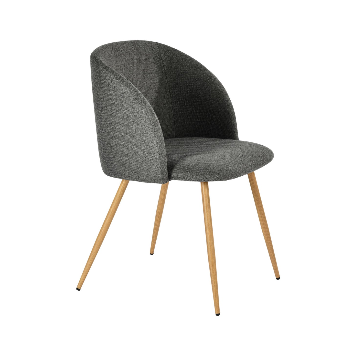 Modern Velvet Dining Chair, Dark Grey Upholstery - YNEZ FABB DARK GREY